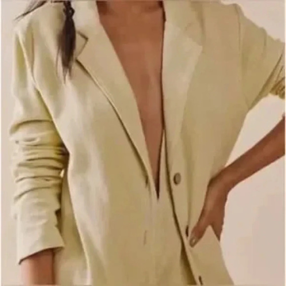 Free People Beach Lizzie Romper Blazer Lime Green NWT - Picture 3 of 8